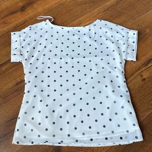 Banana Republic Women's Polka Dot Top Size XS Casual Business Preppy White